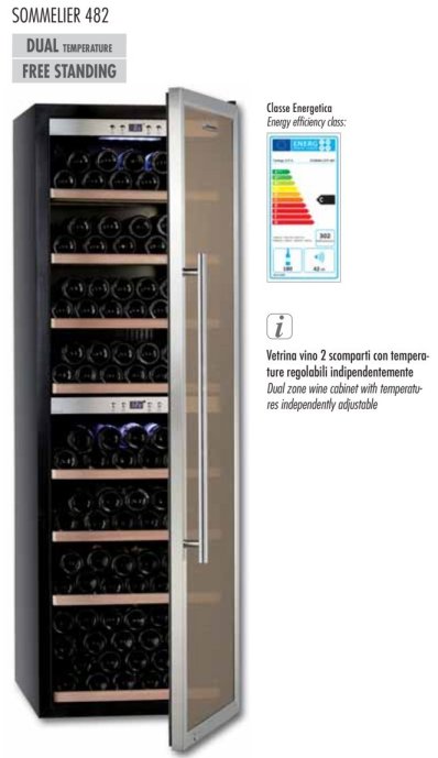 Cantinetta vino refrigerata - 163 bottiglie - Temp. +5°C/+20°C